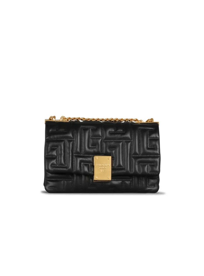 1945 Soft Small Bag In Quilted Leather Black Women Balmain Crossbody Bags