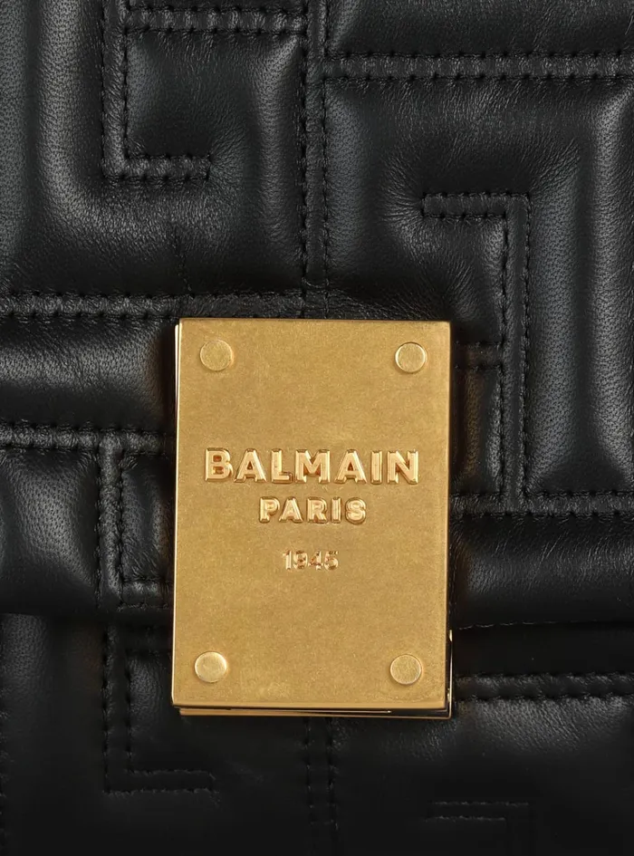 1945 Soft Small Bag In Quilted Leather Black Women Balmain Crossbody Bags
