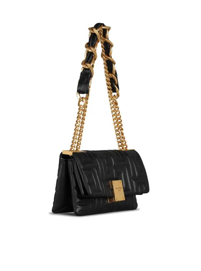 1945 Soft Small Bag In Quilted Leather Black Women Balmain Crossbody Bags