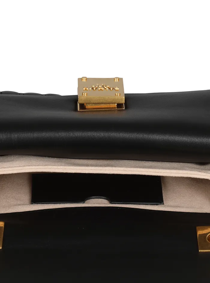 1945 Soft Small Bag In Quilted Leather Black Women Balmain Crossbody Bags
