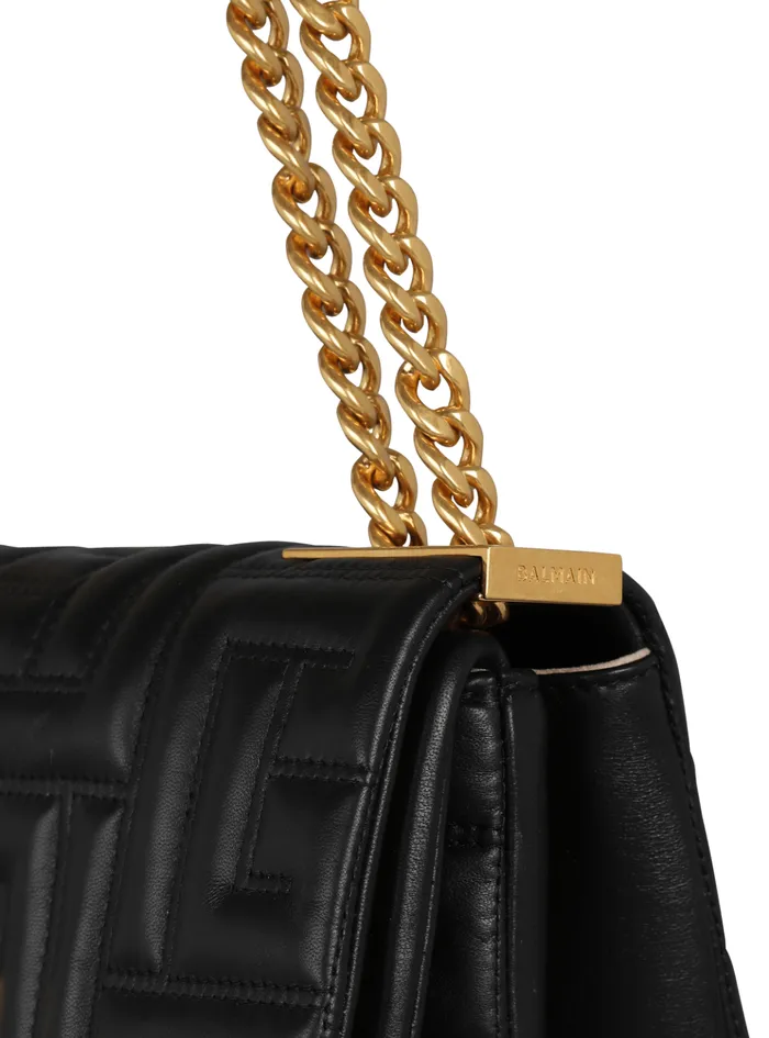 1945 Soft Small Bag In Quilted Leather Black Women Balmain Crossbody Bags
