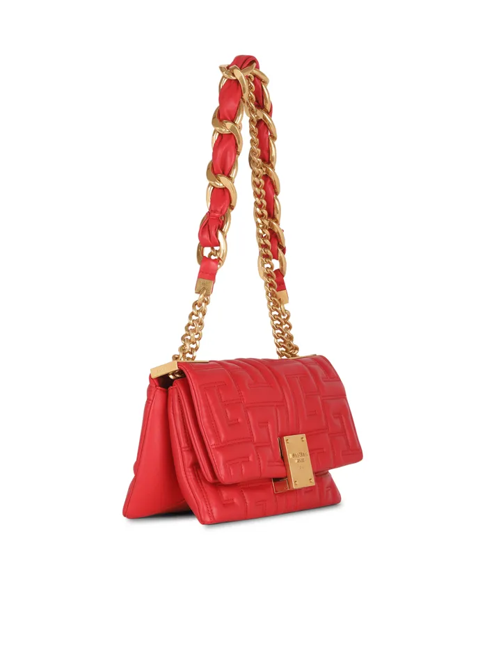 1945 Soft Small Bag In Quilted Leather Red Women Balmain Crossbody Bags