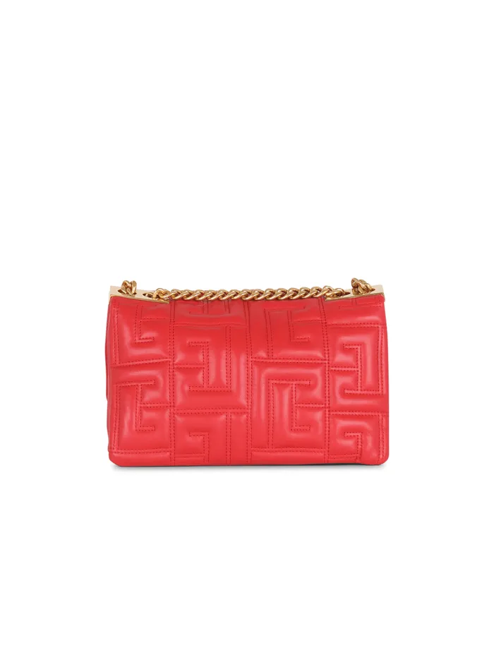 1945 Soft Small Bag In Quilted Leather Red Women Balmain Crossbody Bags