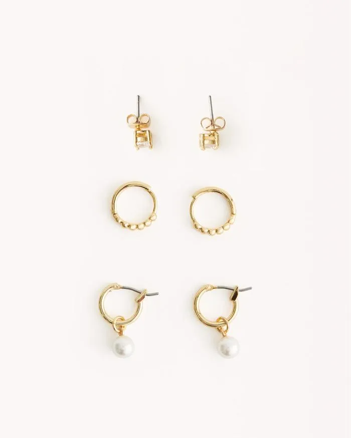 Accessories Billini Jewellery ALLIRA 3 PACK EARRINGS GOLD PLATED 18K