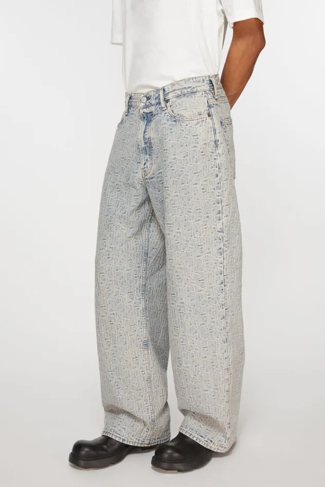 Acne Studios Baggy Fit Jeans 8211 1981M Monogram Bluebeige Men Jeans Acne Studios Baggy Fit Jeans 8211 1981M Monogram Bluebeige Men Jeans