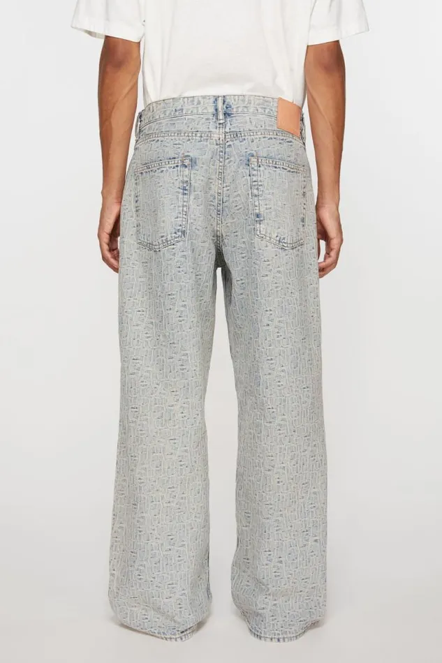 Acne Studios Baggy Fit Jeans 8211 1981M Monogram Bluebeige Men Jeans Acne Studios Baggy Fit Jeans 8211 1981M Monogram Bluebeige Men Jeans