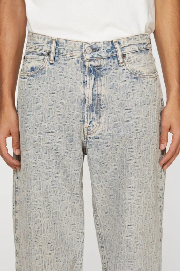 Acne Studios Baggy Fit Jeans 8211 1981M Monogram Bluebeige Men Jeans Acne Studios Baggy Fit Jeans 8211 1981M Monogram Bluebeige Men Jeans