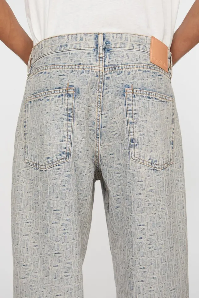 Acne Studios Baggy Fit Jeans 8211 1981M Monogram Bluebeige Men Jeans Acne Studios Baggy Fit Jeans 8211 1981M Monogram Bluebeige Men Jeans
