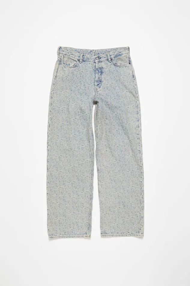 Acne Studios Baggy Fit Jeans 8211 1981M Monogram Bluebeige Men Jeans Acne Studios Baggy Fit Jeans 8211 1981M Monogram Bluebeige Men Jeans