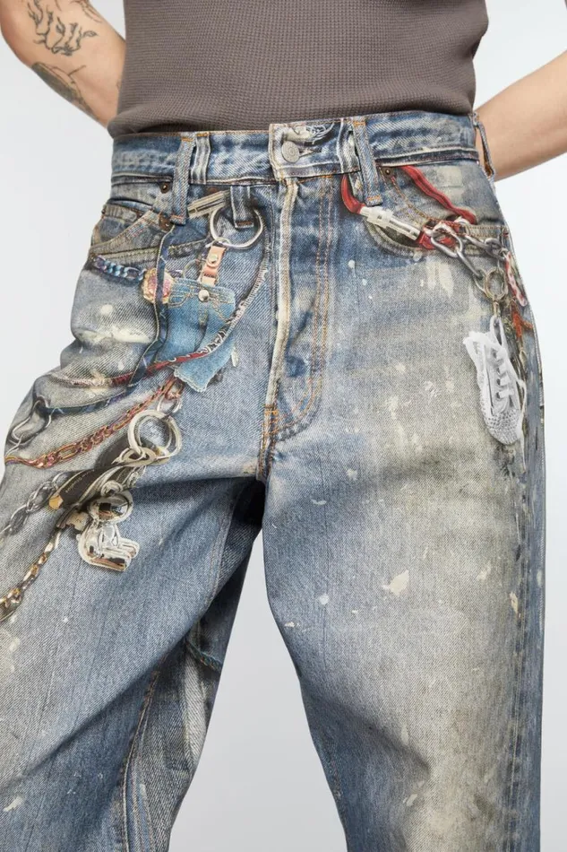 Acne Studios Baggy Fit Trousers 8211 1981M Mid Blue Men Jeans Acne Studios Baggy Fit Trousers 8211 1981M Mid Blue Men Jeans