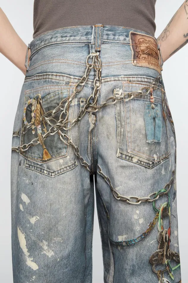 Acne Studios Baggy Fit Trousers 8211 1981M Mid Blue Men Jeans Acne Studios Baggy Fit Trousers 8211 1981M Mid Blue Men Jeans