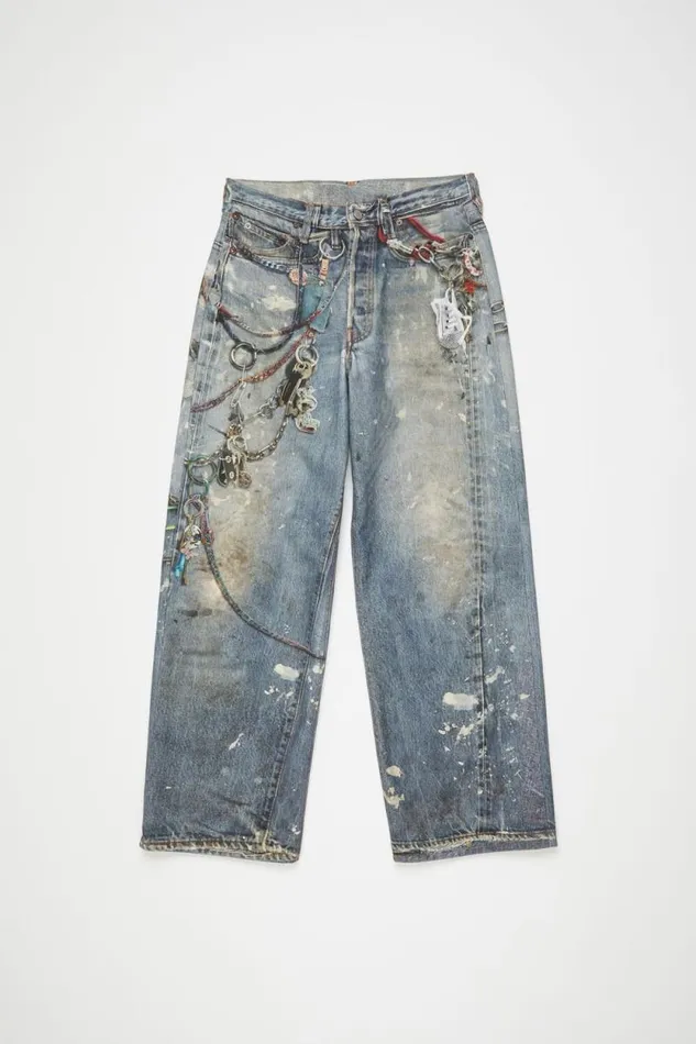 Acne Studios Baggy Fit Trousers 8211 1981M Mid Blue Men Jeans Acne Studios Baggy Fit Trousers 8211 1981M Mid Blue Men Jeans
