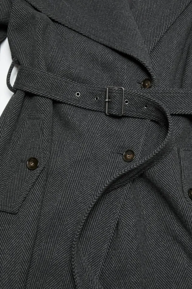 Acne Studios Belted Coat Greyblack Women Outerwear