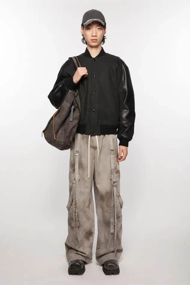 Acne Studios Bomber Jacket Dark Grey Melange Men Outerwear