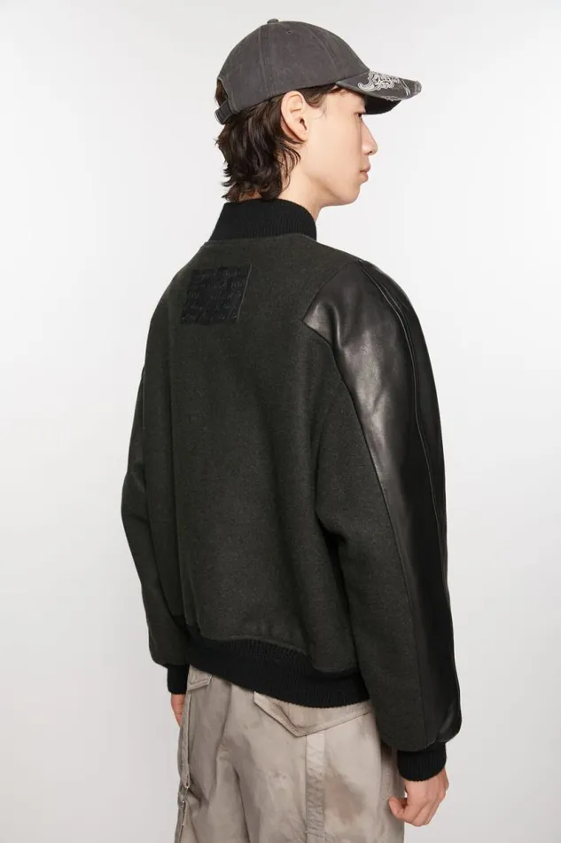Acne Studios Bomber Jacket Dark Grey Melange Men Outerwear