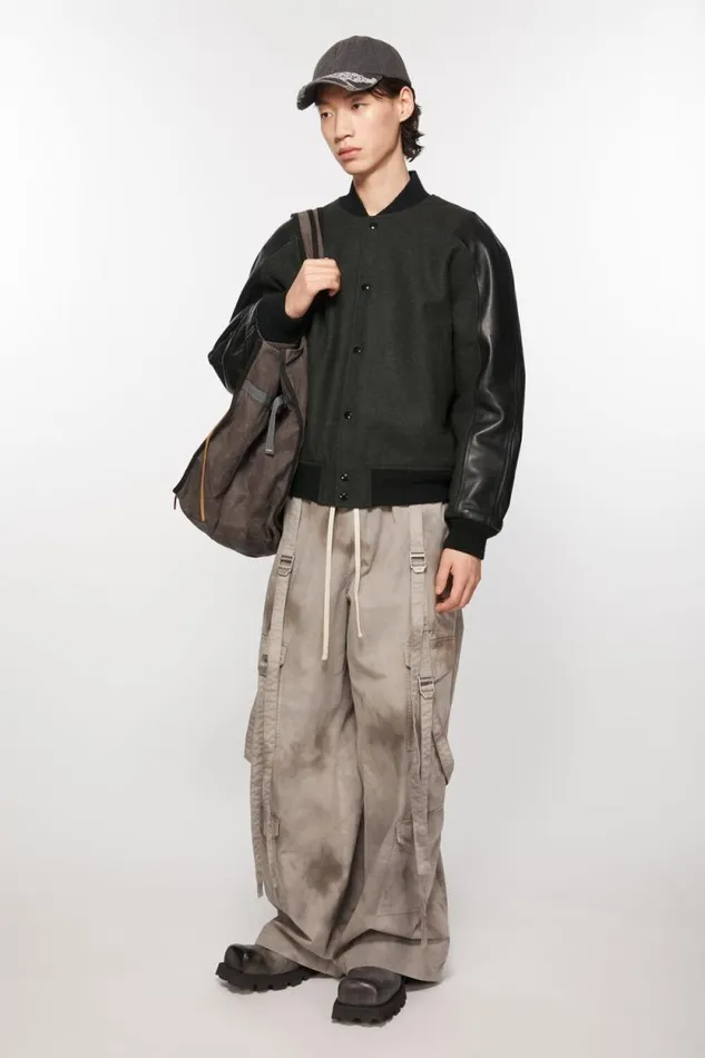 Acne Studios Bomber Jacket Dark Grey Melange Men Outerwear