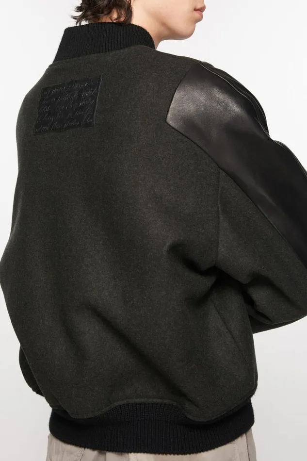Acne Studios Bomber Jacket Dark Grey Melange Men Outerwear