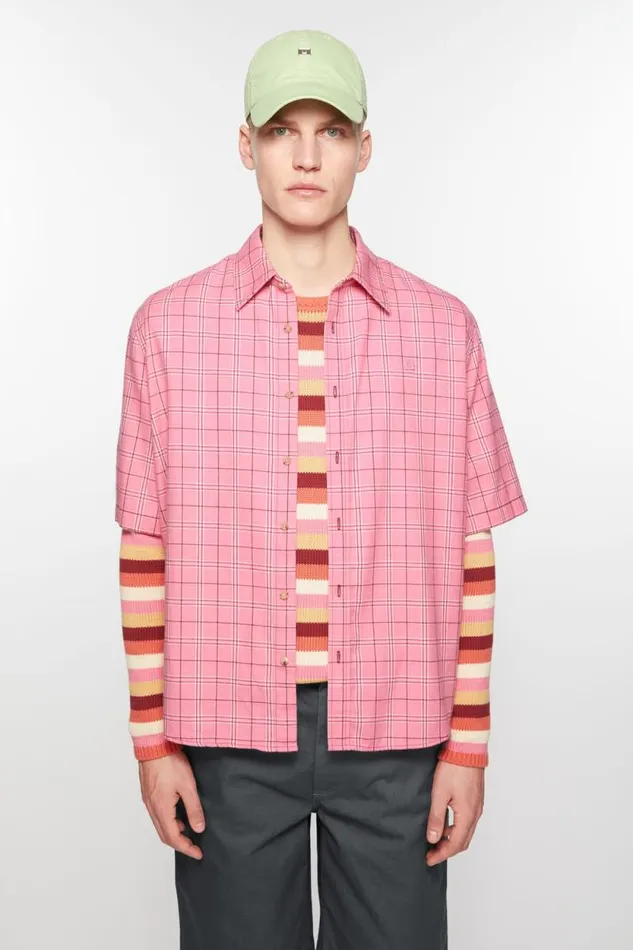 Acne Studios Buttonup Shirt Tango Pink Men Shirts