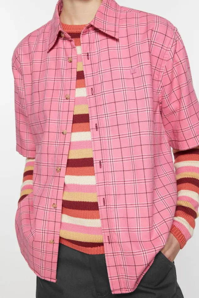 Acne Studios Buttonup Shirt Tango Pink Men Shirts Acne Studios Buttonup Shirt Tango Pink Men Shirts