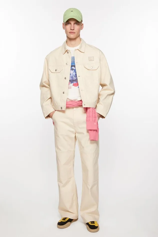Acne Studios Canvas Jacket Oatmeal Melange Women Outerwear Acne Studios Canvas Jacket Oatmeal Melange Women Outerwear