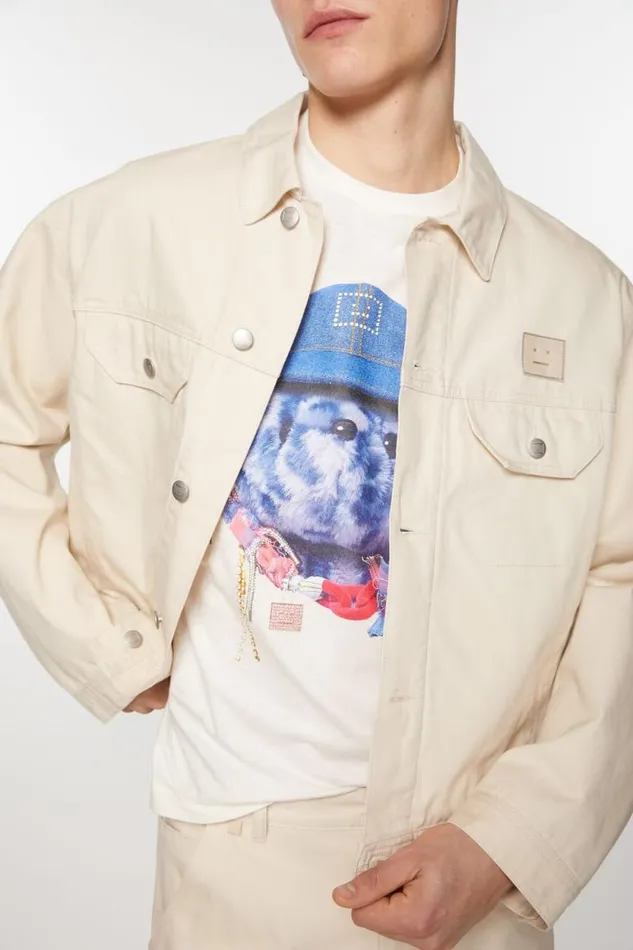 Acne Studios Canvas Jacket Oatmeal Melange Women Outerwear Acne Studios Canvas Jacket Oatmeal Melange Women Outerwear