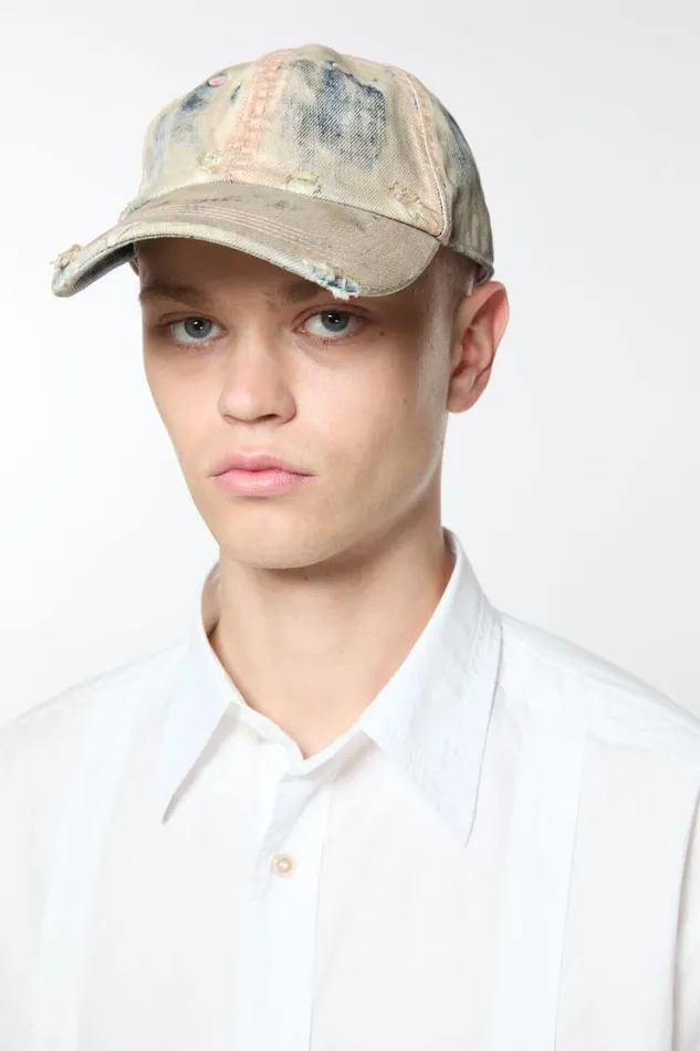 Acne Studios Cap Coated Denim Dirty Blueaqua Blue Men Hats Acne Studios Cap Coated Denim Dirty Blueaqua Blue Men Hats