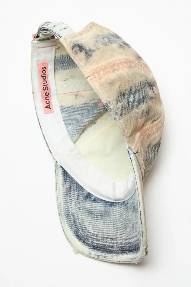 Acne Studios Cap Coated Denim Dirty Blueaqua Blue Men Hats Acne Studios Cap Coated Denim Dirty Blueaqua Blue Men Hats