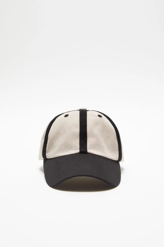 Acne Studios Cotton Baseball Cap Blackwhite Women Hats