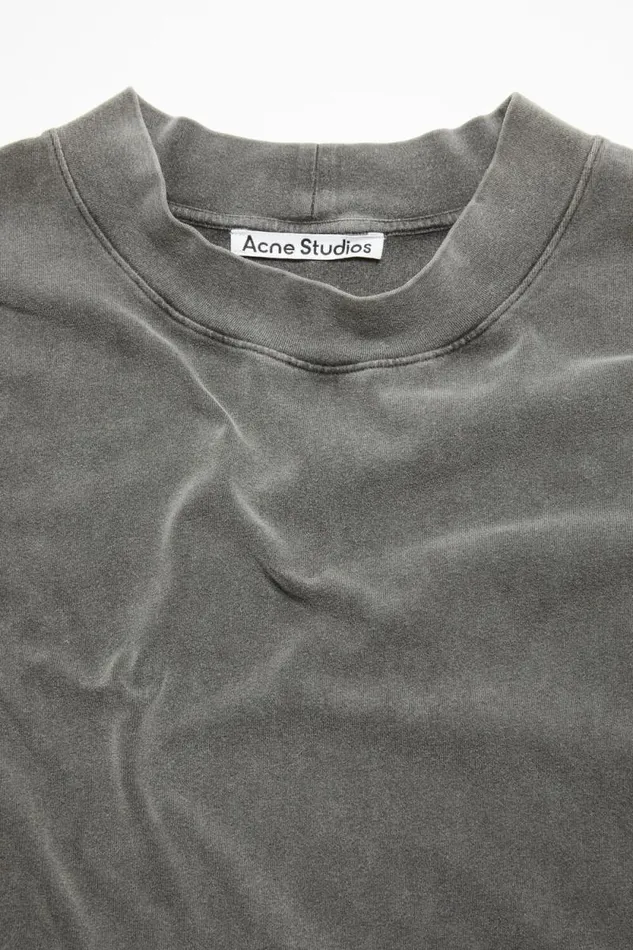 Acne Studios Crew Neck Sweater 8211 Relaxed Unisex Fit Faded Black Women Tshirts