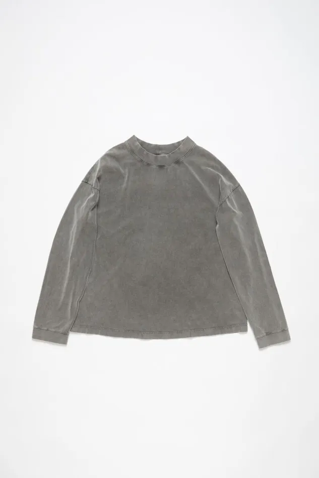 Acne Studios Crew Neck Sweater 8211 Relaxed Unisex Fit Faded Black Women Tshirts