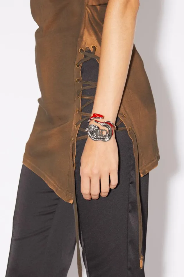 Acne Studios Crushed Can Bracelet Red Men Jewellery