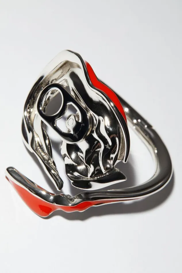 Acne Studios Crushed Can Bracelet Red Men Jewellery