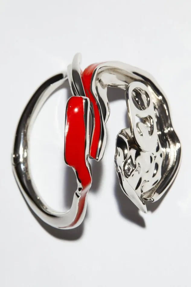 Acne Studios Crushed Can Bracelet Red Men Jewellery