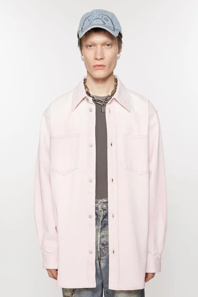 Acne Studios Denim Buttonup Shirt 8211 Relaxed Fit Pale Pink Women Shirts and Blouses