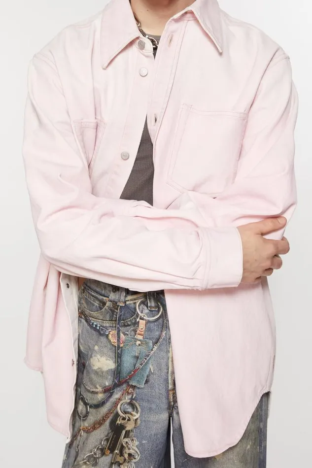 Acne Studios Denim Buttonup Shirt 8211 Relaxed Fit Pale Pink Women Shirts and Blouses Acne Studios Denim Buttonup Shirt 8211 Relaxed Fit Pale Pink Women Shirts and Blouses