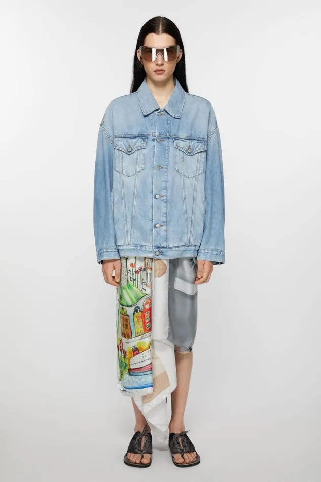 Acne Studios Denim Jacket 8211 Oversized Unisex Fit Light Blue Women Outerwear