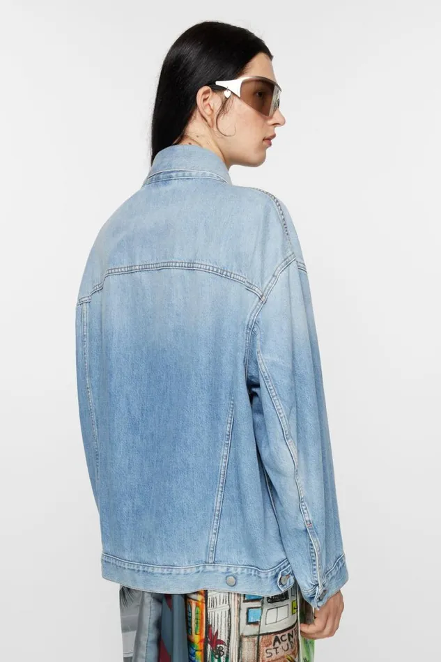 Acne Studios Denim Jacket 8211 Oversized Unisex Fit Light Blue Women Outerwear