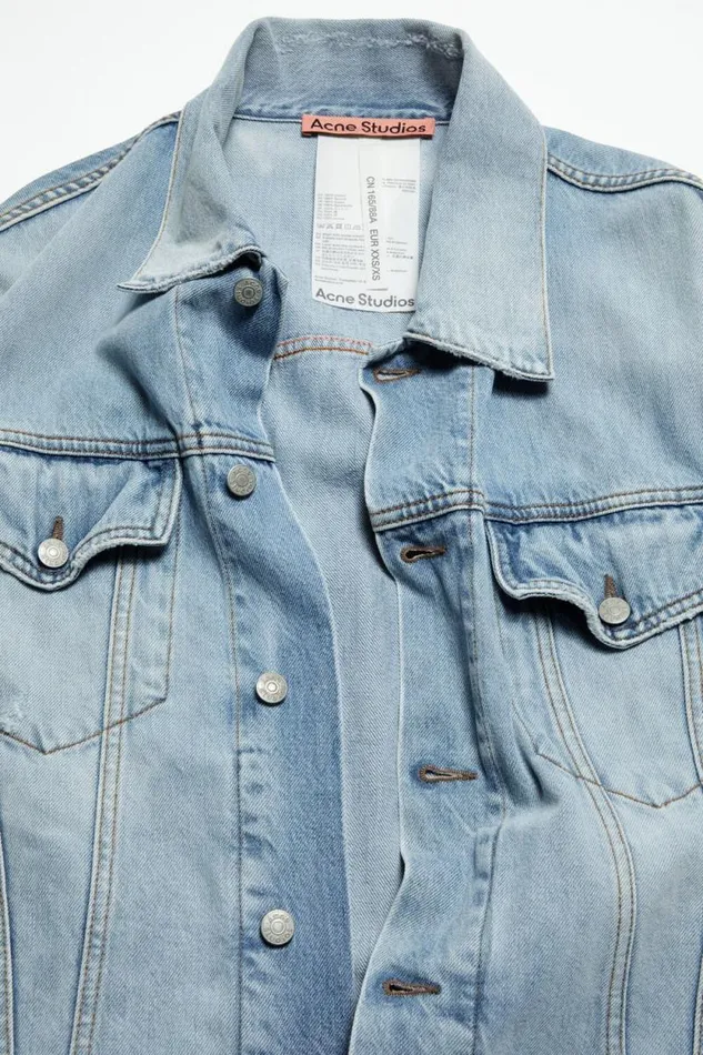 Acne Studios Denim Jacket 8211 Oversized Unisex Fit Light Blue Women Outerwear