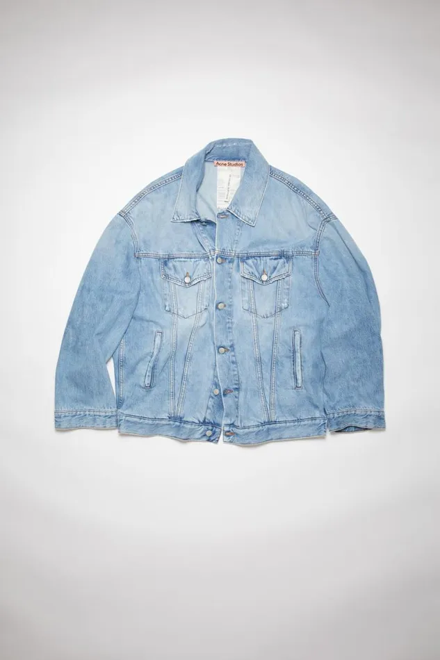 Acne Studios Denim Jacket 8211 Oversized Unisex Fit Light Blue Women Outerwear