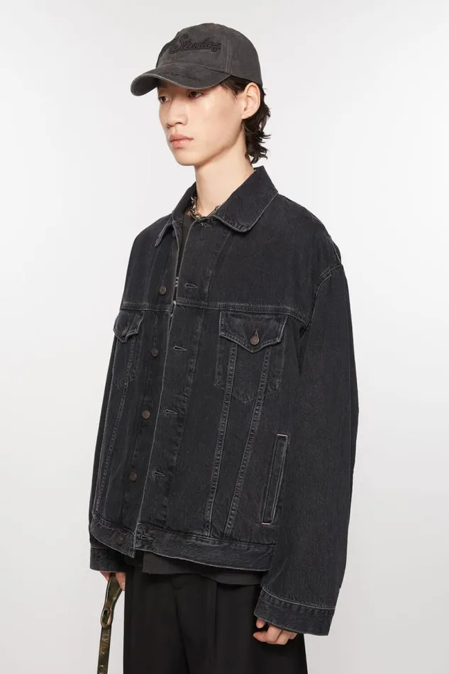 Acne Studios Denim Jacket 8211 Relaxed Fit Black Men Outerwear Acne Studios Denim Jacket 8211 Relaxed Fit Black Men Outerwear