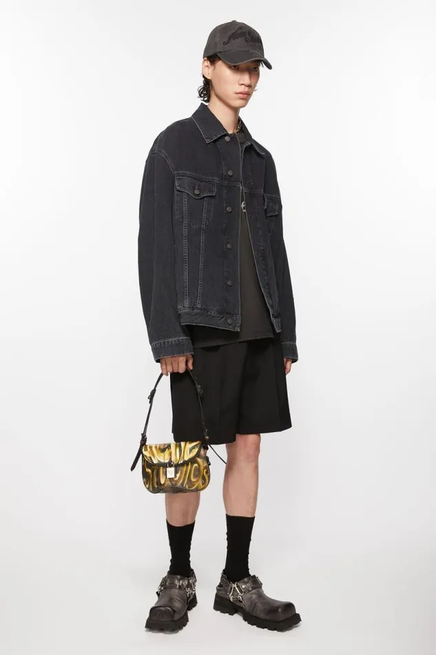 Acne Studios Denim Jacket 8211 Relaxed Fit Black Men Outerwear Acne Studios Denim Jacket 8211 Relaxed Fit Black Men Outerwear