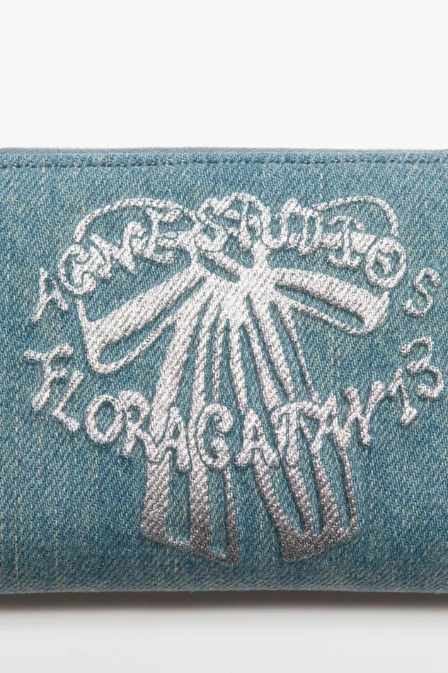 Acne Studios Denim Zip Wallet Dusty Blue Men Small Leather Goods