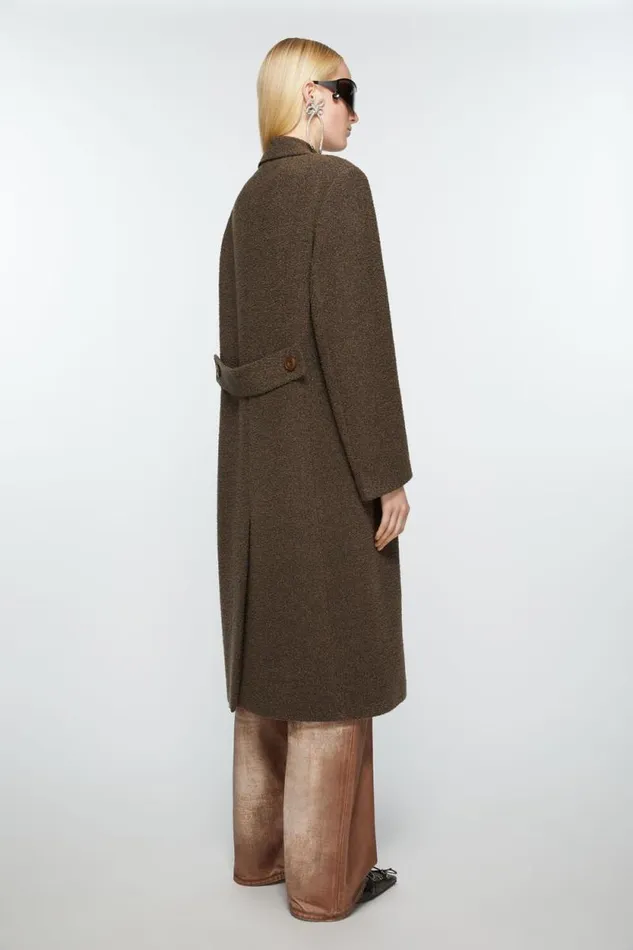 Acne Studios Doublebreasted Wool Coat Taupe Grey Women Outerwear