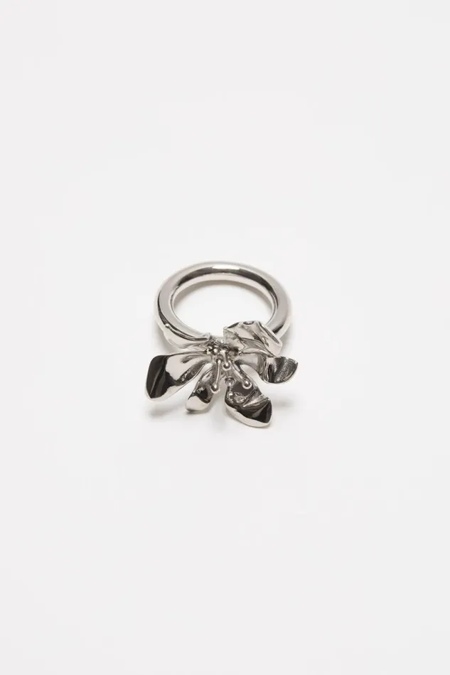 Acne Studios Flower Ring Silvertransparent Women Jewellery