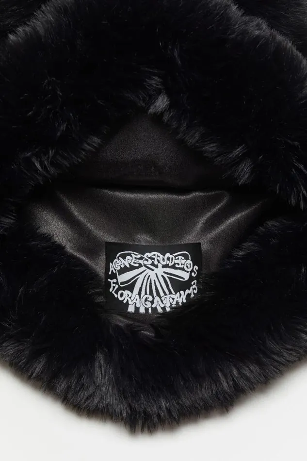 Acne Studios Fluffy Bow Hat Black Men Hats Acne Studios Fluffy Bow Hat Black Men Hats
