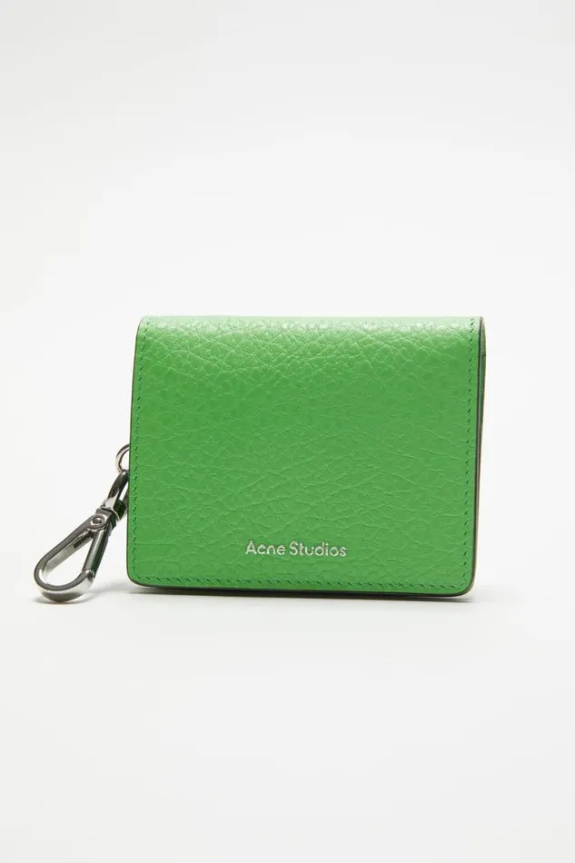 Acne Studios Folded Leather Wallet Green Men Small Leather Goods Acne Studios Folded Leather Wallet Green Men Small Leather Goods