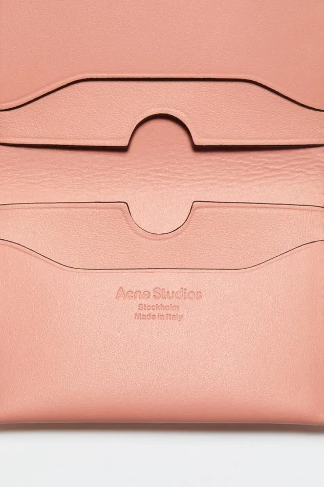 Acne Studios Folded Leather Wallet Salmon Pink Men Small Leather Goods Acne Studios Folded Leather Wallet Salmon Pink Men Small Leather Goods