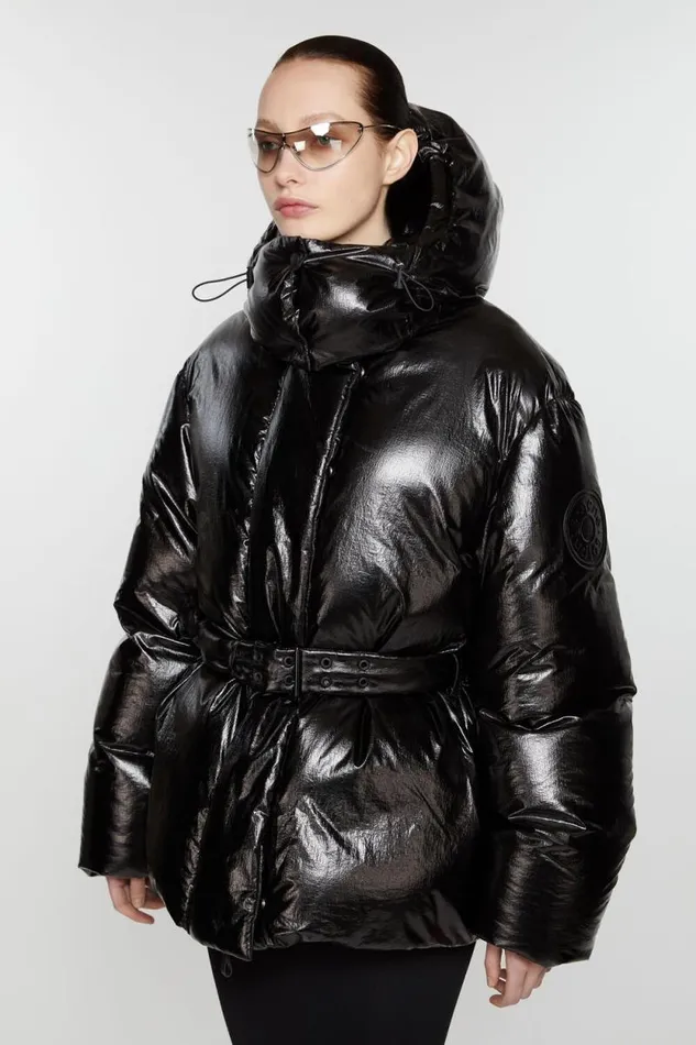 Acne Studios Hooded Puffer Jacket Black Women Outerwear