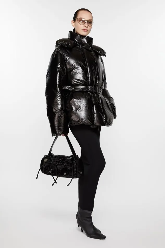 Acne Studios Hooded Puffer Jacket Black Women Outerwear