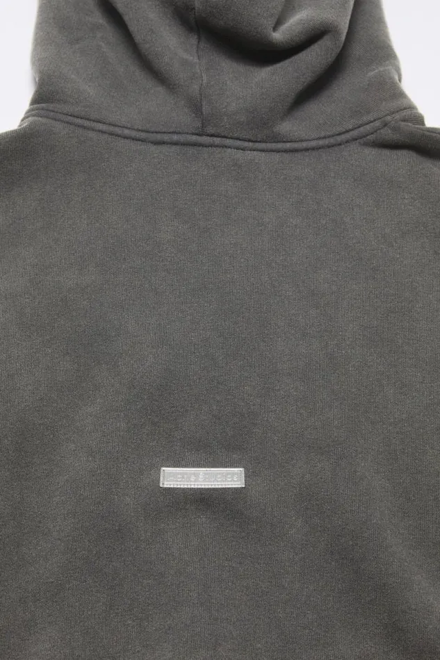 Acne Studios Hooded Sweater Logo Patch Faded Black Women Sweatshirts